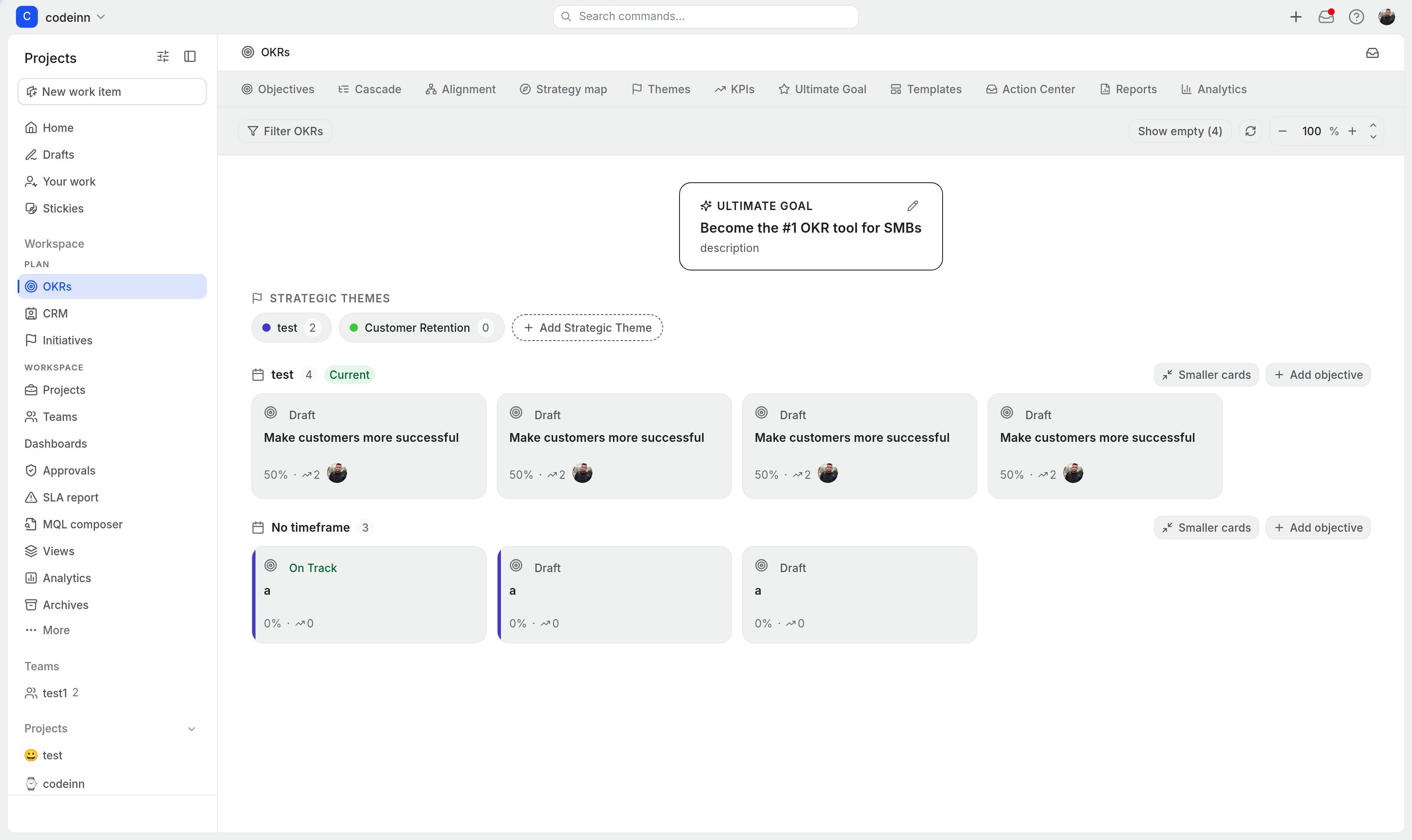 OKR strategy map