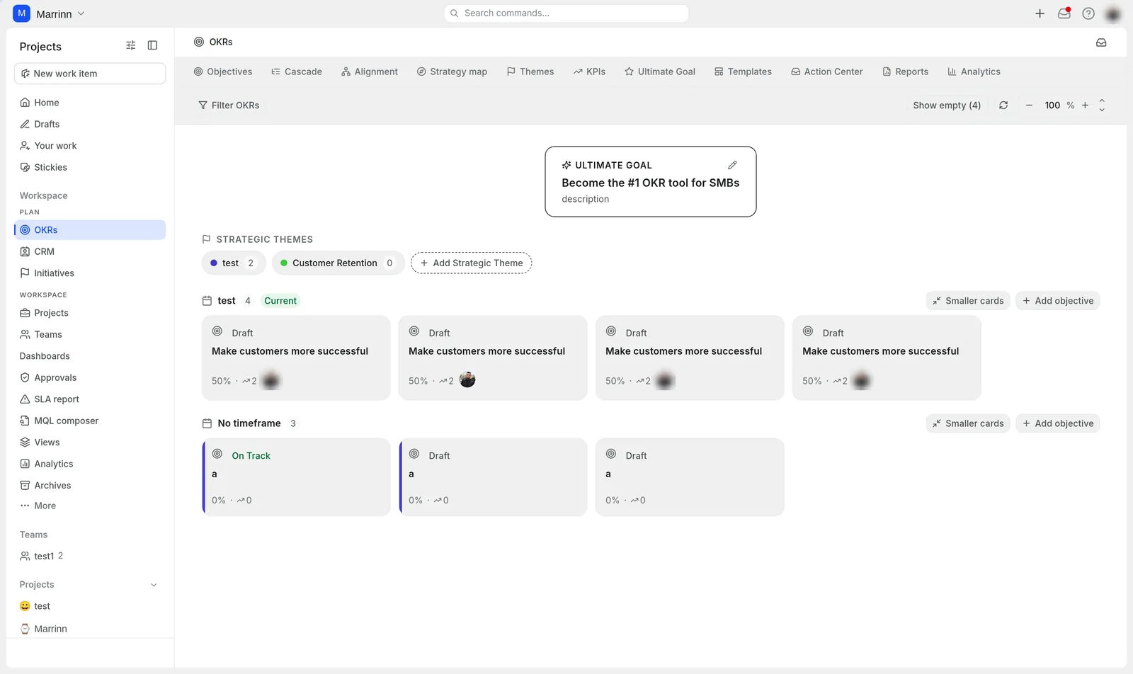 OKR strategy map